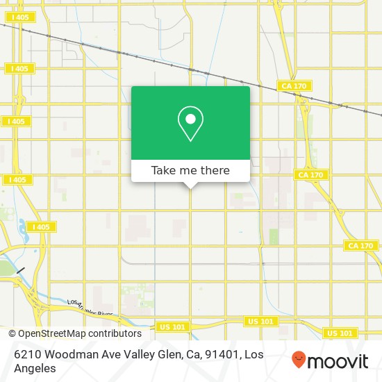 Mapa de 6210 Woodman Ave Valley Glen, Ca, 91401