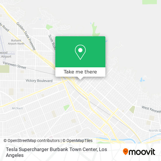 Tesla Supercharger Burbank Town Center map