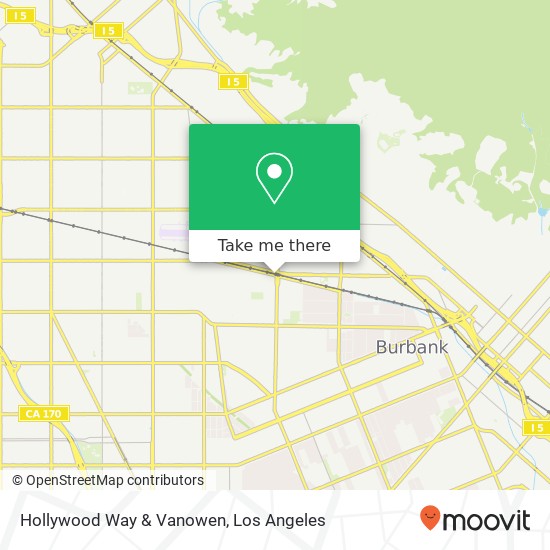 Hollywood Way & Vanowen map