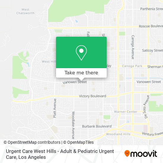 Mapa de Urgent Care West Hills - Adult & Pediatric Urgent Care