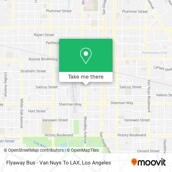 Mapa de Flyaway Bus - Van Nuys To LAX