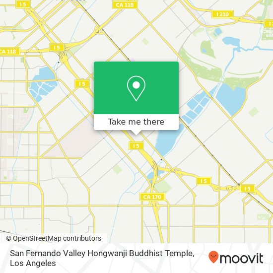 Mapa de San Fernando Valley Hongwanji Buddhist Temple