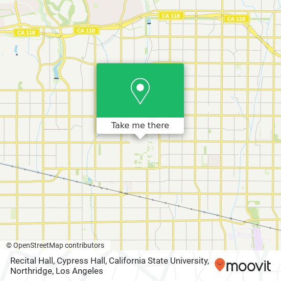 Recital Hall, Cypress Hall, California State University, Northridge map