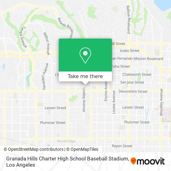 Mapa de Granada Hills Charter High School Baseball Stadium