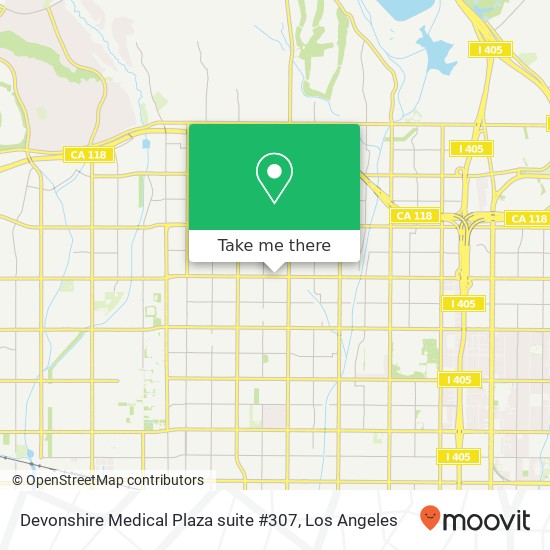 Devonshire Medical Plaza suite #307 map