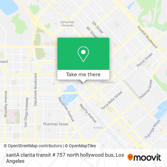 santA clarita transit # 757 north hollywood bus map