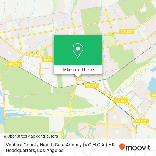 Mapa de Ventura County Health Care Agency (V.C.H.C.A.) HR Headquarters