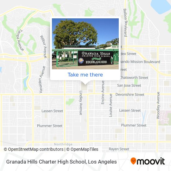 Mapa de Granada Hills Charter High School