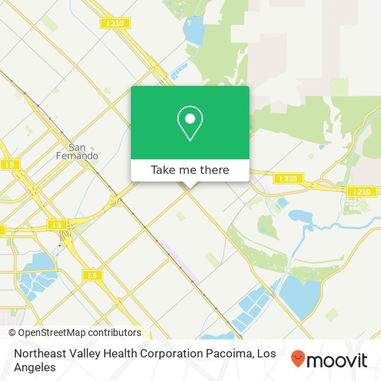 Mapa de Northeast Valley Health Corporation Pacoima