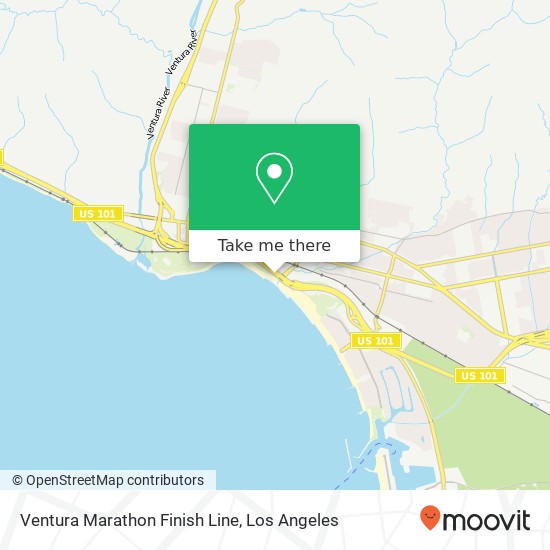 Mapa de Ventura Marathon Finish Line