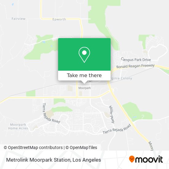 Metrolink Moorpark Station map