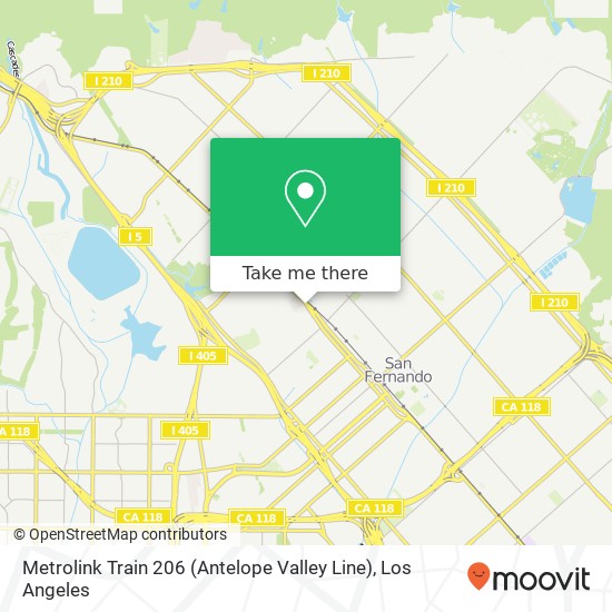 Metrolink Train 206 (Antelope Valley Line) map