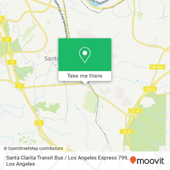 Mapa de Santa Clarita Transit Bus / Los Angeles Express 799