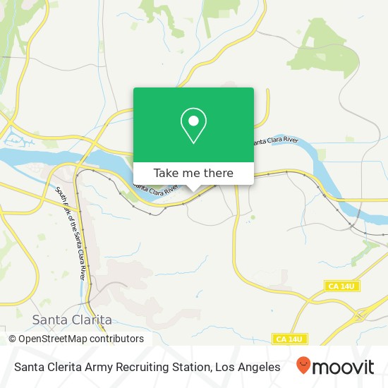 Mapa de Santa Clerita Army Recruiting Station