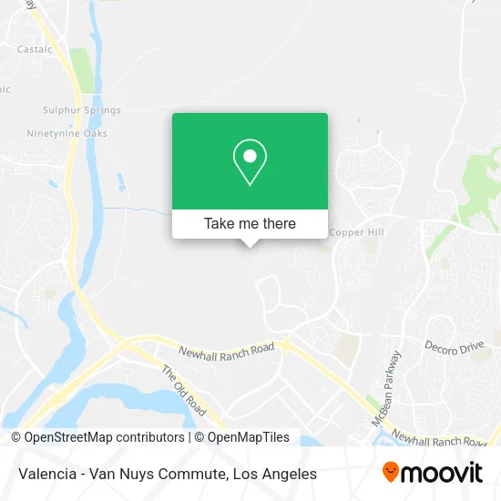 Valencia - Van Nuys Commute map