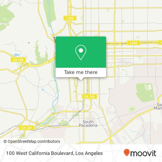 Mapa de 100 West California Boulevard