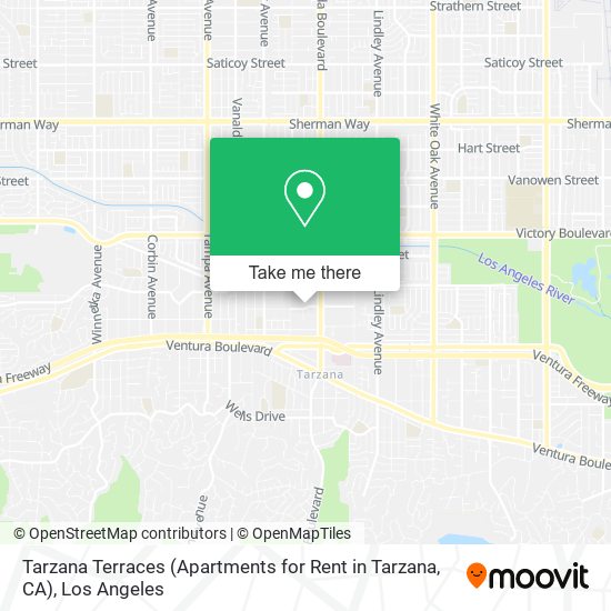 Mapa de Tarzana Terraces (Apartments for Rent in Tarzana, CA)