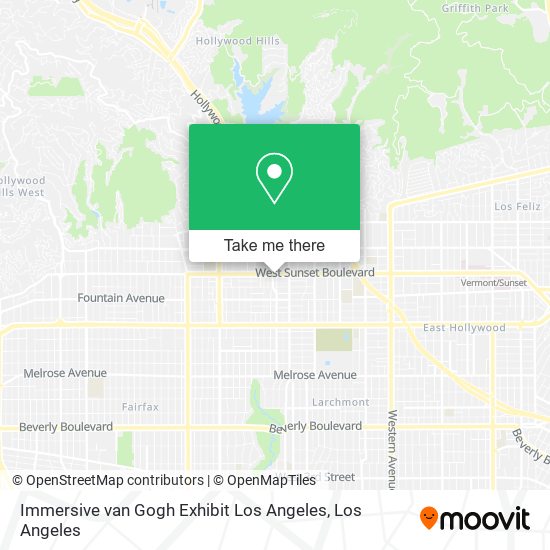 Immersive van Gogh Exhibit Los Angeles map