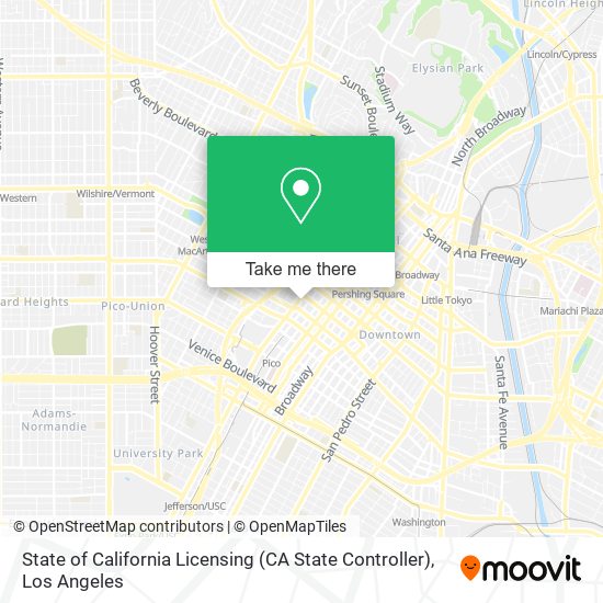 Mapa de State of California Licensing (CA State Controller)