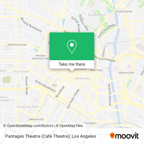 Mapa de Pantages Theatre (Cafe Theatre)