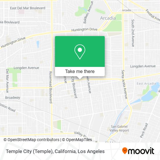 Temple City (Temple), California map