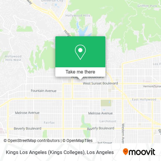 Kings Los Angeles (Kings Colleges) map