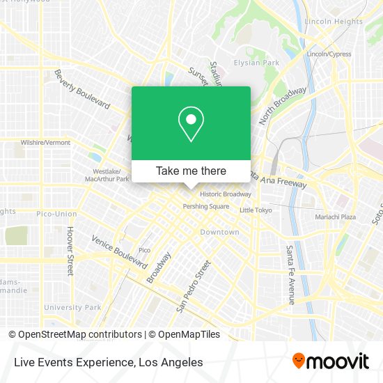 Live Events Experience map