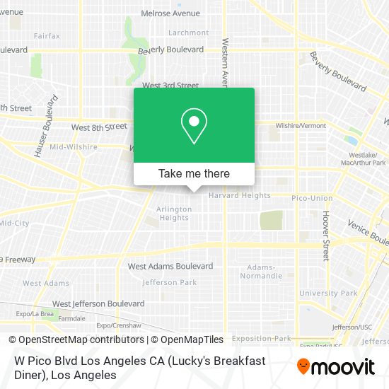 W Pico Blvd Los Angeles CA (Lucky's Breakfast Diner) map