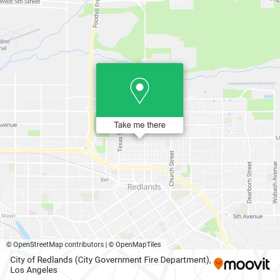 City of Redlands (City Government Fire Department) map