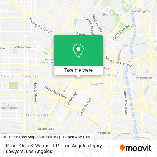 Rose, Klein & Marias LLP - Los Angeles Injury Lawyers map