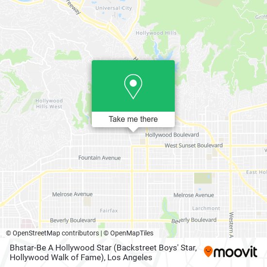 Mapa de Bhstar-Be A Hollywood Star (Backstreet Boys' Star, Hollywood Walk of Fame)