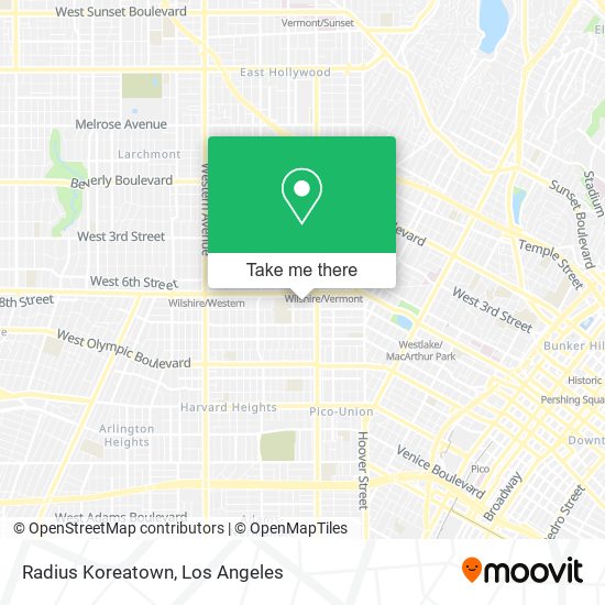 Mapa de Radius Koreatown