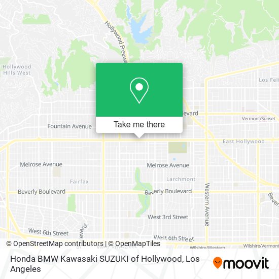 Honda BMW Kawasaki SUZUKI of Hollywood map