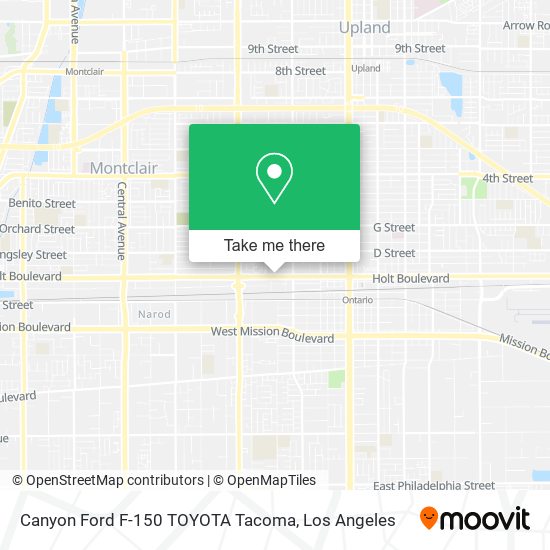 Mapa de Canyon Ford F-150 TOYOTA Tacoma