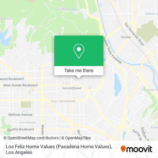Mapa de Los Feliz Home Values (Pasadena Home Values)