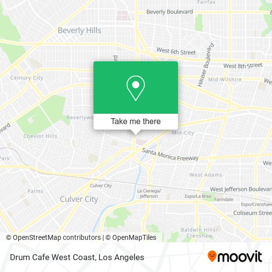 Drum Cafe West Coast map