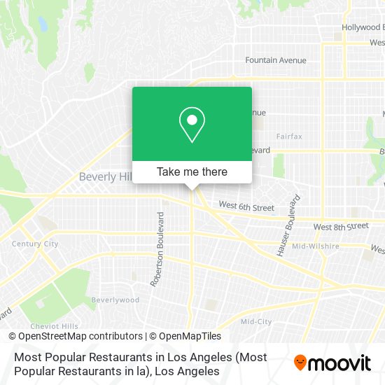 Mapa de Most Popular Restaurants in Los Angeles (Most Popular Restaurants in la)