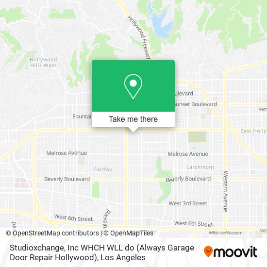 Studioxchange, Inc WHCH WLL do (Always Garage Door Repair Hollywood) map