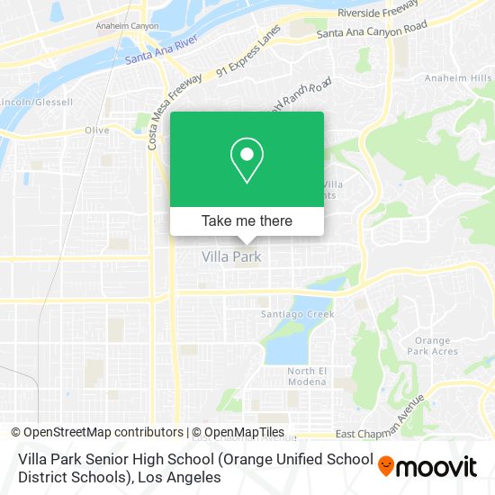 Mapa de Villa Park Senior High School (Orange Unified School District Schools)