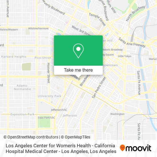 Mapa de Los Angeles Center for Women's Health - California Hospital Medical Center - Los Angeles