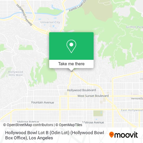 Hollywood Bowl Lot B (Odin Lot) (Hollywood Bowl Box Office) map