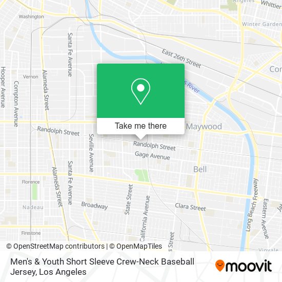 Men's & Youth Short Sleeve Crew-Neck Baseball Jersey map