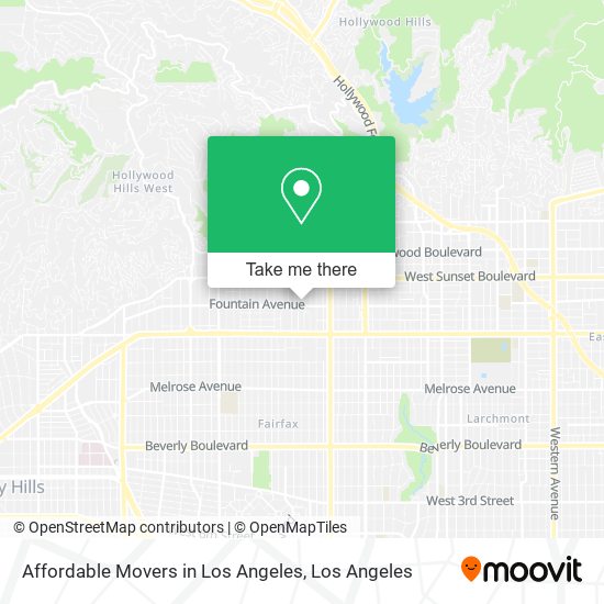 Mapa de Affordable Movers in Los Angeles