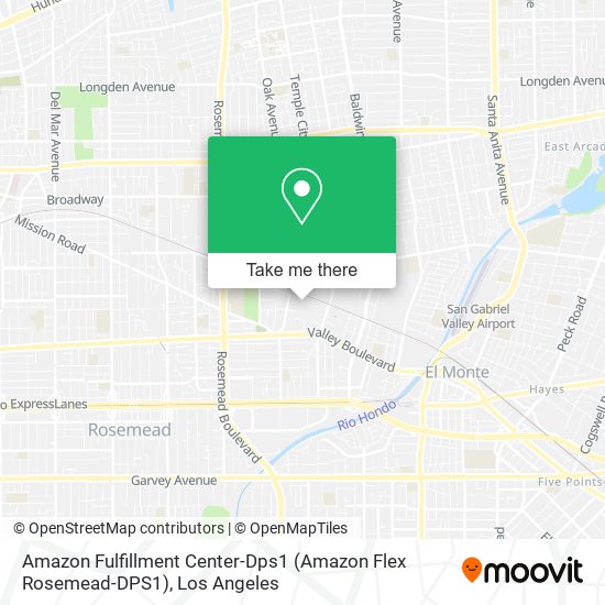 Amazon Fulfillment Center-Dps1 (Amazon Flex Rosemead-DPS1) map