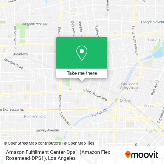 Mapa de Amazon Fulfillment Center-Dps1 (Amazon Flex Rosemead-DPS1)