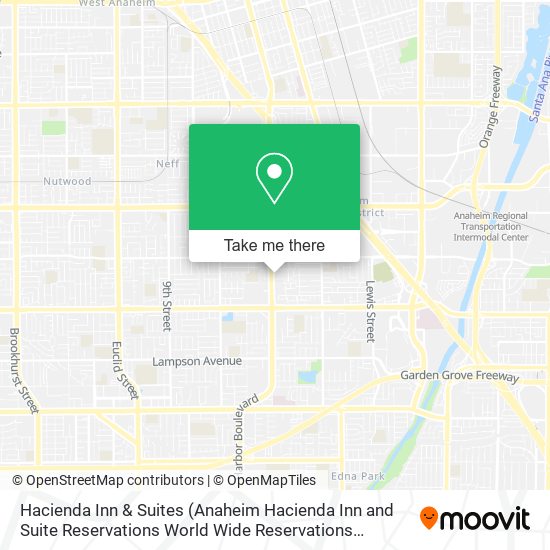 Mapa de Hacienda Inn & Suites (Anaheim Hacienda Inn and Suite Reservations World Wide Reservations Agency)