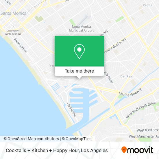 Mapa de Cocktails + Kitchen + Happy Hour