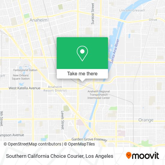 Mapa de Southern California Choice Courier