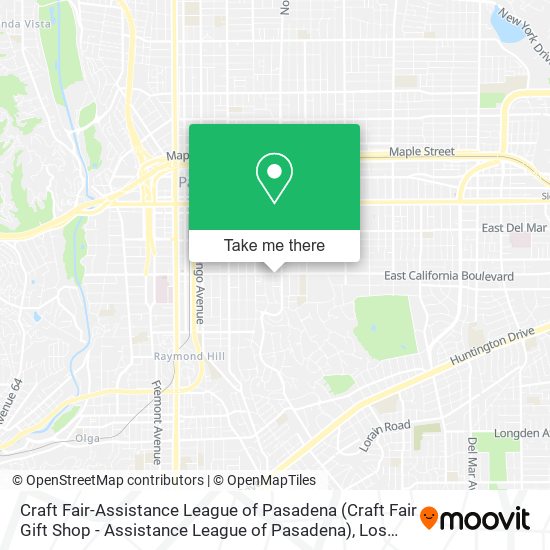 Craft Fair-Assistance League of Pasadena map