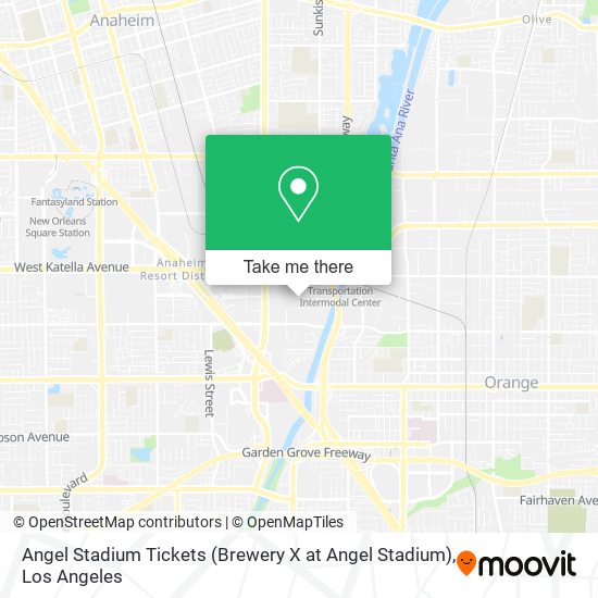 Angel Stadium Tickets (Brewery X at Angel Stadium) map